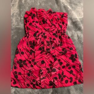 Strapless pink Dress with raffles